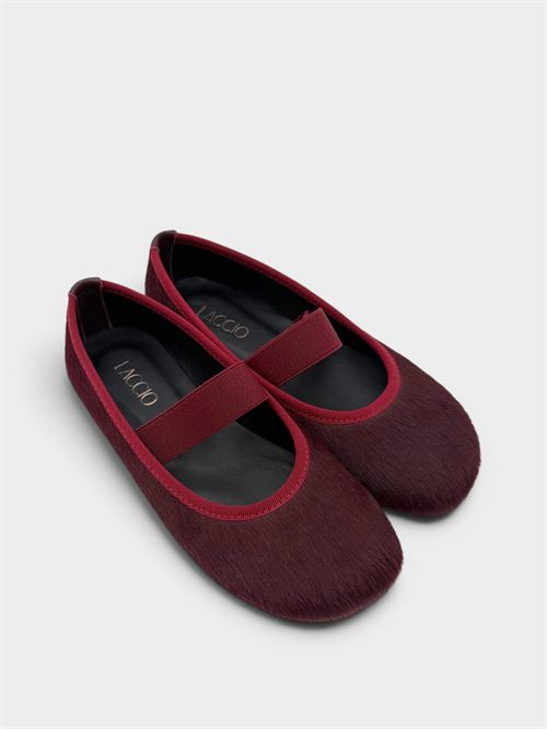 Ballerina cavallino bordeaux con punta tonda ed elastico IL LACCIO | 5418CAVALLINOBORDEAUX